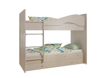 Двухэтажная детская кровать Мая с 2 ящиками на щитах, цвет Млечный дуб в Артеме - предосмотр 4