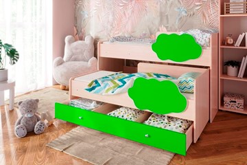 Детская 2-этажная кровать Соник 1.6 с ящиком, Лайм в Уссурийске