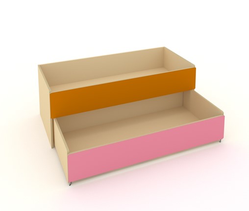 Детская кровать 2-х уровневая КД-2, Беж + Оранжевый + Розовый в Артеме - изображение