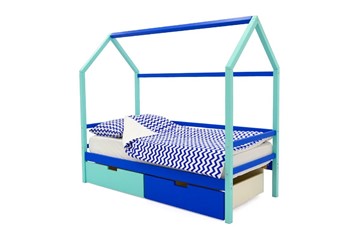 Кровать-домик детская Svogen синий-мятный в Артеме - предосмотр 3