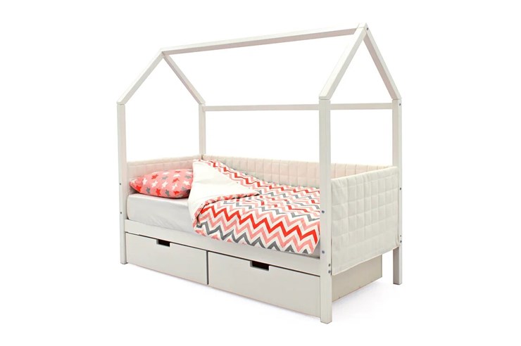 Детская кровать-домик «Svogen белая» мягкая в Артеме - изображение 4