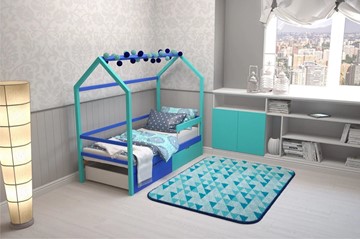 Кровать-домик детская Svogen синий-мятный в Артеме - предосмотр 6