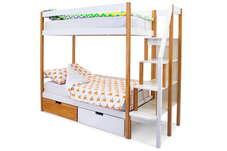 Детская двухъярусная кровать Svogen дерево-белый в Артеме - изображение 3