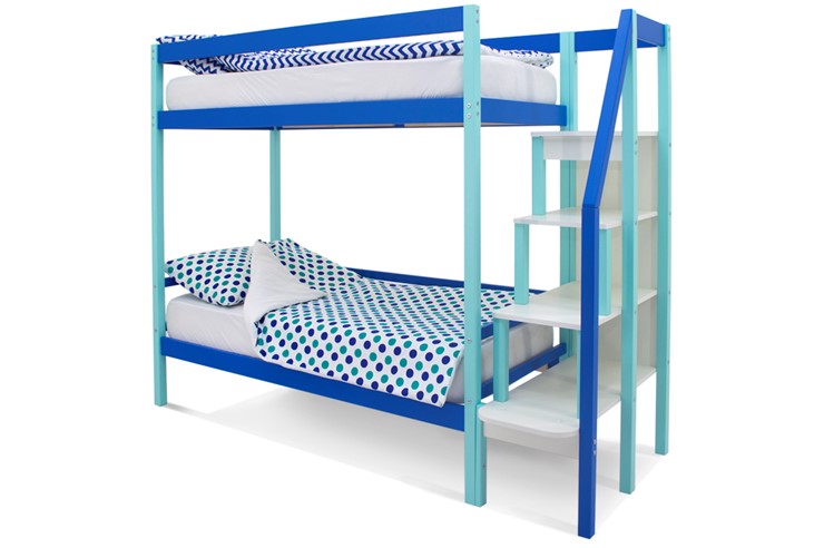 Детская 2-этажная кровать Svogen мятный-синий во Владивостоке - изображение 2