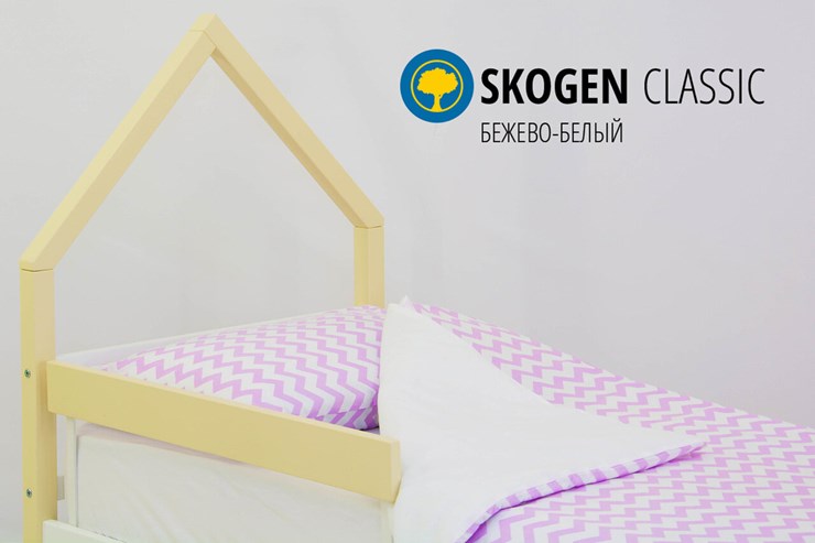 Кровать-домик в детскую мини Skogen бежево-белый во Владивостоке - изображение 3