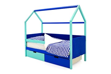 Кровать-домик детская Svogen, мятный-синий мягкая в Артеме - предосмотр 3