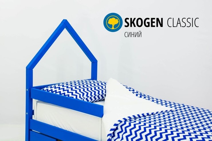 Кровать-домик в детскую мини Skogen синия во Владивостоке - изображение 3