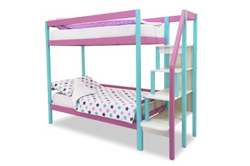 Двухэтажная детская кровать Svogen мятный-лаванда в Артеме - предосмотр 2