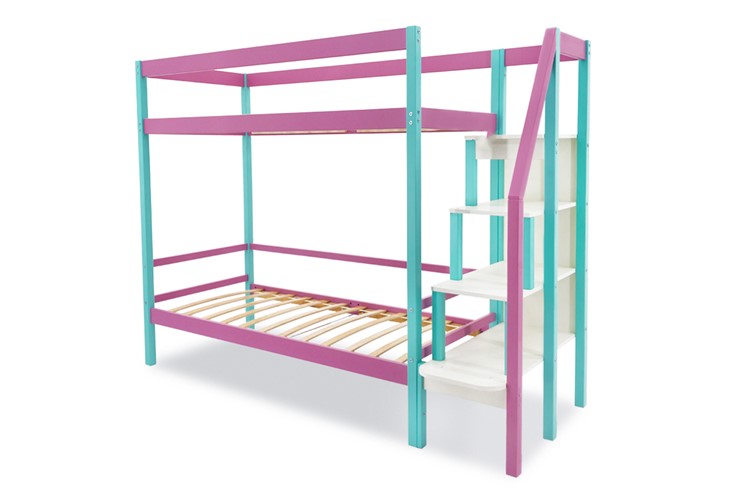 Двухэтажная детская кровать Svogen мятный-лаванда в Артеме - изображение 1