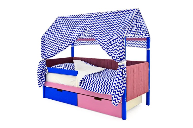 Кровать-домик детская «Svogen синий-лаванда» мягкая во Владивостоке - изображение 1