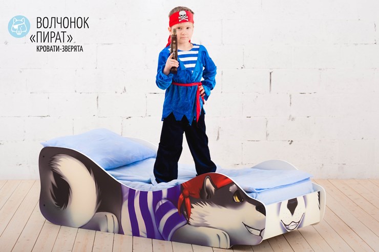 Детская кровать-зверенок Волчонок-Пират во Владивостоке - изображение 1
