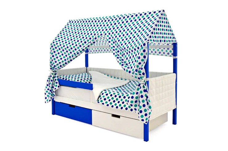 Детская кровать-домик «Svogen сине-белый» мягкая в Артеме - изображение 1