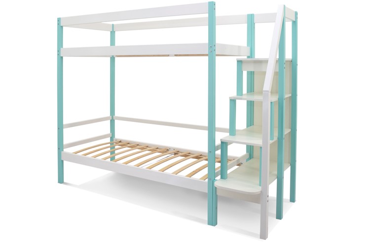 Детская 2-этажная кровать Svogen мятный-белый в Артеме - изображение 1