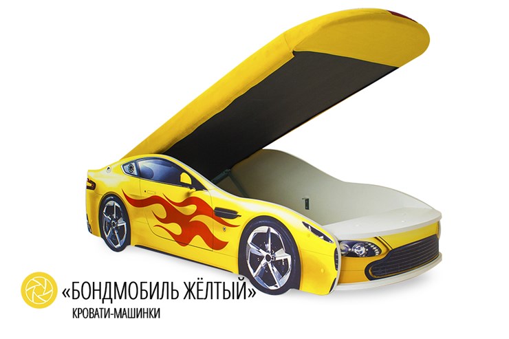 Детская кровать-машина Бондимобиль желтый во Владивостоке - изображение 1