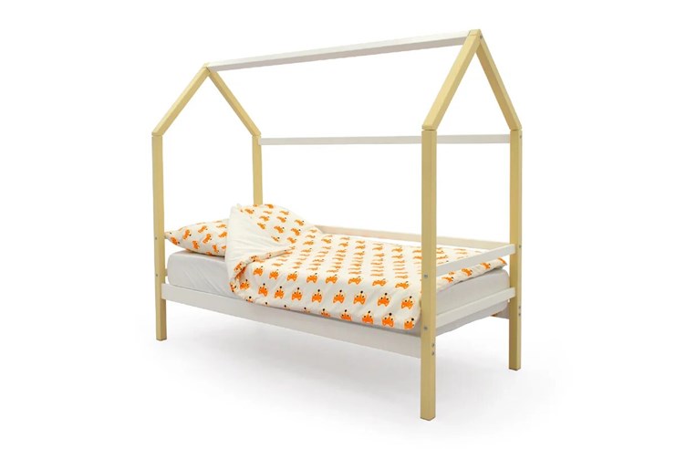 Детская кровать-домик Svogen бежево-белый в Артеме - изображение 1