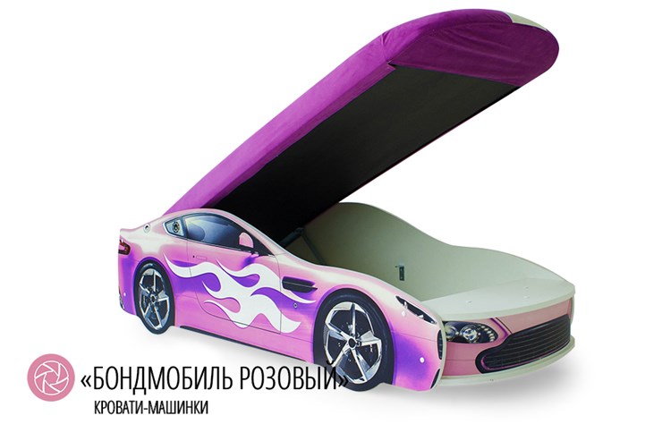 Кровать-машина детская Бондимобиль розовый в Находке - изображение 1