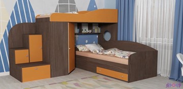 Детская кровать-шкаф Кадет-2, корпус Бодего, фасад Оранжевый в Уссурийске