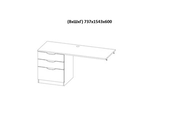 Кровать детская с письменным столом и шкафом POLINI Kids Simple Белый / Бетон в Находке - предосмотр 9