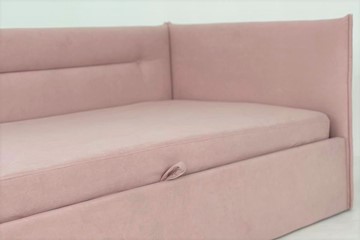 Детская кровать  0.9 Альба (Тахта), нежно-розовый (велюр) в Артеме - предосмотр 4