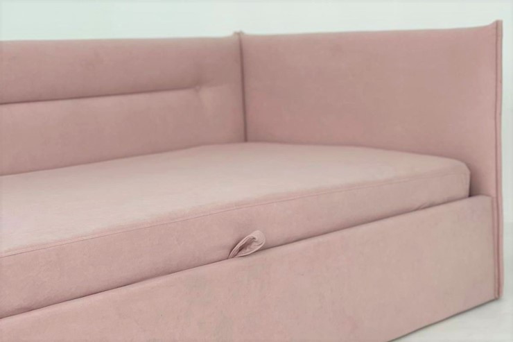 Детская кровать  0.9 Альба (Тахта), нежно-розовый (велюр) в Артеме - изображение 4