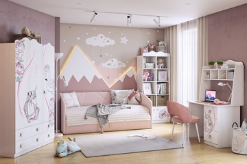 Детская кровать  0.9 Бест (Софа), нежно-розовый (велюр) во Владивостоке - предосмотр 7