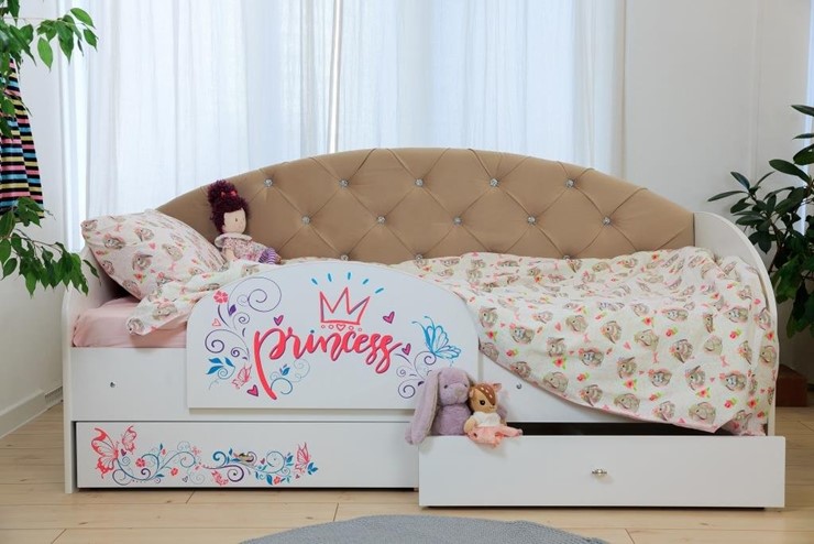 Детская кровать односпальная Эльза с бортиком, Бежевый (латы) во Владивостоке - изображение 5