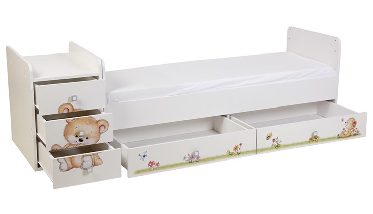 Кровать детская Фея 1100 Медвежонок Белый в Артеме - изображение 3