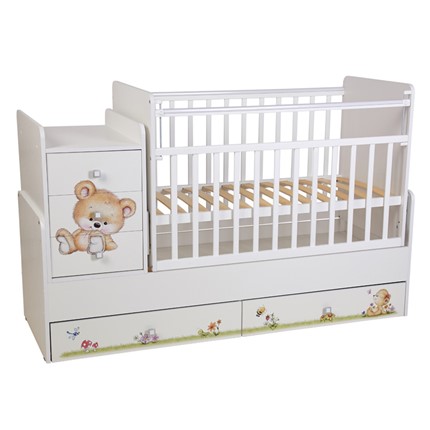 Кровать детская Фея 1100 Медвежонок Белый в Артеме - изображение
