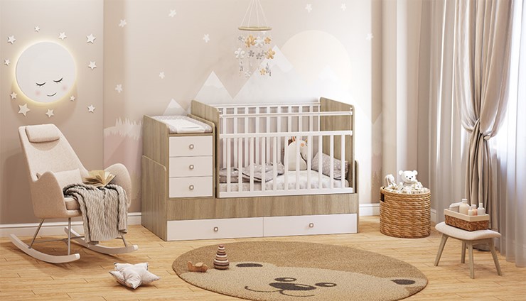 Кровать детская Фея 1100 Вяз-белый в Артеме - изображение 3