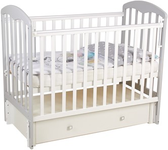 Детская кроватка Фея 328 Белый / Серый в Артеме