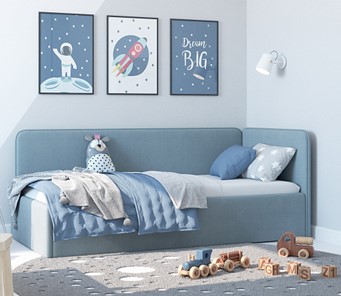Кровать в детскую Leonardo голубой 160х70 в Артеме - предосмотр 4