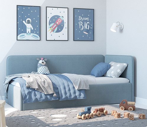 Кровать в детскую Leonardo голубой 160х70 в Артеме - изображение 4