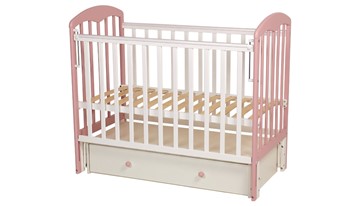 Детская кроватка Polini kids Simple 328, белый-розовый в Артеме - предосмотр 1