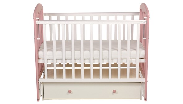 Детская кроватка Polini kids Simple 328, белый-розовый в Артеме - изображение