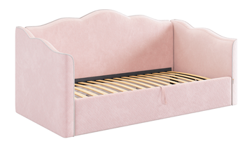 Детская кровать с подъемным механизмом Лея (Софа) 90х200 (нежно-розовый (велюр)/галька (велюр)) в Уссурийске - предосмотр 2