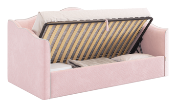 Детская кровать с подъемным механизмом Лея (Софа) 90х200 (нежно-розовый (велюр)/галька (велюр)) в Уссурийске - предосмотр 3