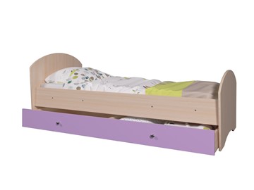 Детская кровать с ящиком Мозайка без бортиков, корпус Млечный дуб/фасад Ирис (щиты) в Уссурийске