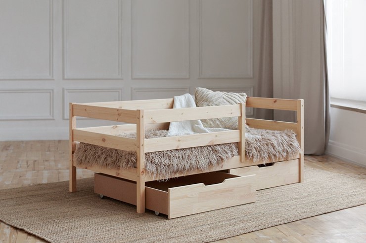 Кровать детская Софа с ящиками, без покраски в Артеме - изображение 1