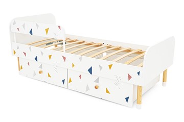Кровать детская Stumpa Классика "Треугольники желтый, синий, розовый" во Владивостоке - предосмотр 11