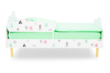 Кровать детская Stumpa Облако "Домики розовый, бирюзовый" во Владивостоке - предосмотр 1