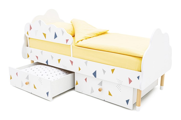 Детская кровать Stumpa Облако "Треугольники желтый, синий, розовый" во Владивостоке - изображение 4