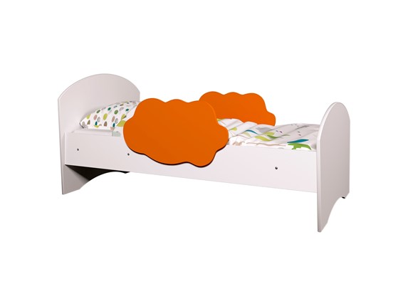 Детская кровать Тучка, корпус Белый, фасад Оранжевый в Уссурийске - изображение