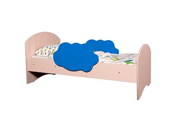 Детская кровать с бортиками Тучка, корпус Дуб млечный, фасад Синий в Артеме