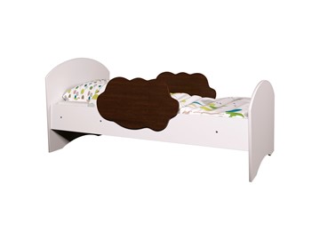 Детская кровать с бортиками Тучка, корпус Белый, фасад Венге в Артеме
