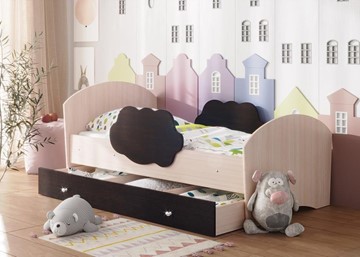 Кровать детская Тучка с ящиком, корпус Дуб млечный, фасад Венге в Уссурийске