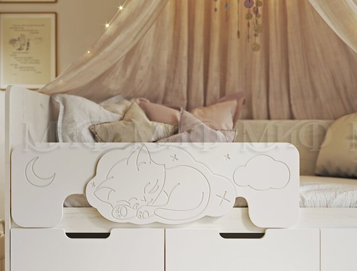 Детская кровать с бортиками Юниор-4, Шарли белый 1,6 во Владивостоке - изображение 3