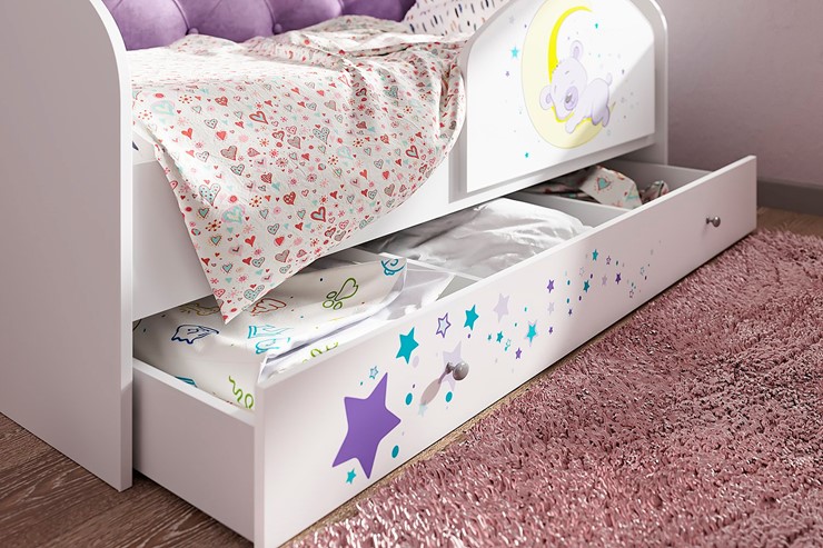 Детская кровать Звездочка с бортиком, Розовый во Владивостоке - изображение 1