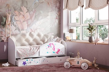 Детская кровать Звездочка с бортиком, Бежевый в Уссурийске