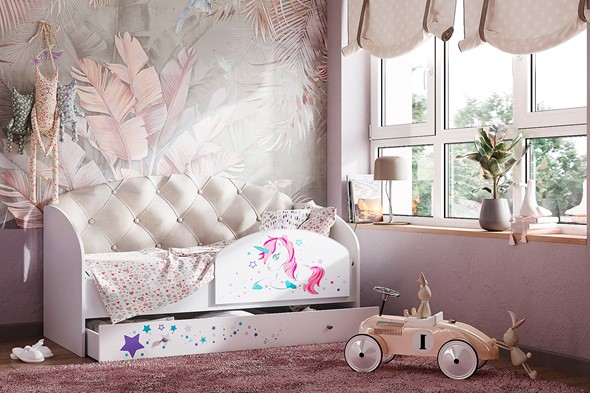 Детская кровать Звездочка с бортиком, Бежевый в Артеме - изображение