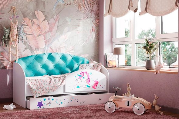 Кровать детская Звездочка с бортиком, Бирюза во Владивостоке - изображение